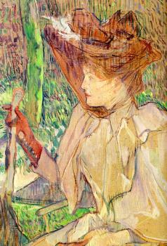 亨利 德 土魯斯 羅特列尅 Portrait of Honorine Platzer,Woman with Gloves 亨利 德 土魯斯 羅特列尅 Portrait of Honorine Platzer,Woman with Gloves